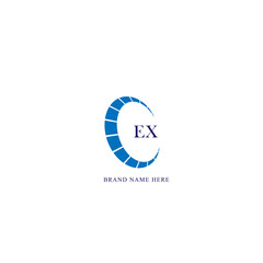 EX logo. E X design. White EX letter. EX, E X letter logo design. Initial letter EX linked circle uppercase monogram logo. E X letter logo vector design. 