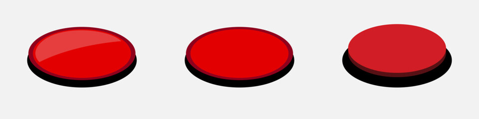 3d red button - obrazy, fototapety, plakaty