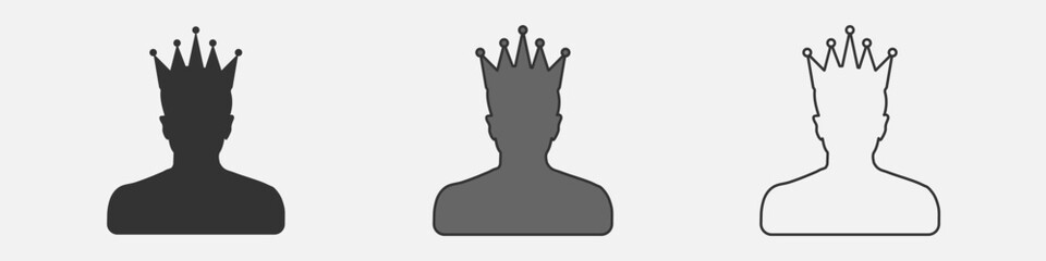 Silhouette of king or prince - obrazy, fototapety, plakaty