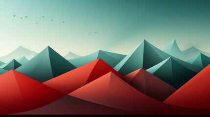 Minimalist Red Shape on Green: An Ode to Negative Space in Vector Clipart
