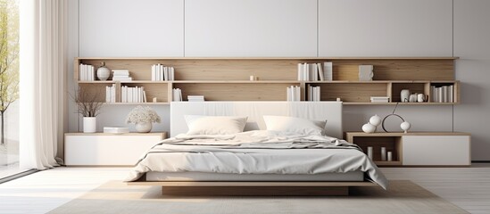 Stunning contemporary bedroom With copyspace for text