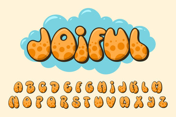 Alphabet Dot Orange Graffiti Cartoon Vector