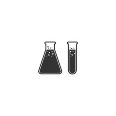 Flask Tube Chemical Laboratory Icon Vector 