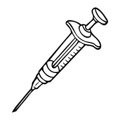 syringe line vector illustration
