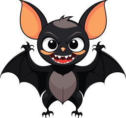 Vector illustration of a cartoon Halloween bat on a white background