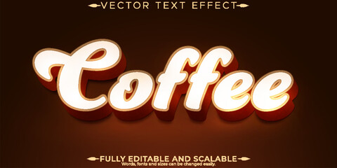 Coffee brown text effect, editable drink and food text style