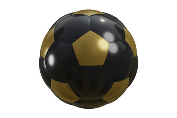 Soccer ball. Realistic football ball. Yellow and white color. 3d rendering
