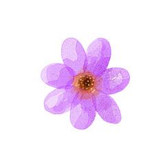 purple mini flower watercolor png isolated transparent background