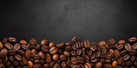 Vintage cafe vibes. Close up of fresh coffee beans on wooden table. Rich and roasted. Morning delight. Antique on weathered wood - obrazy, fototapety, plakaty