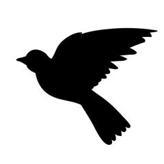 bird logo black silhouette, isolated vector