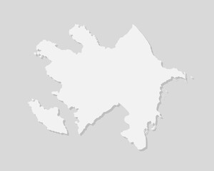 Minimal white map Azerbaijan template Asia country