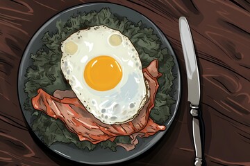fried eggs, breakfast food background