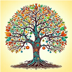 Bohemian style tree created with Generative AI technology