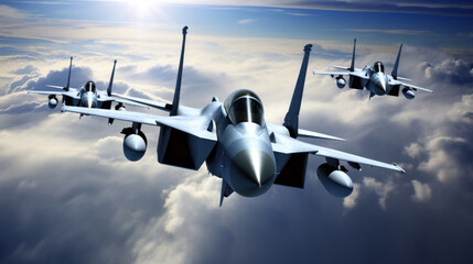 Fototapeta premium military aircraft fighters in the sky
