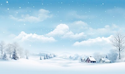 Obraz na płótnie Canvas Winter Scenery With Snow-covered Trees. Christmas background. Generative AI