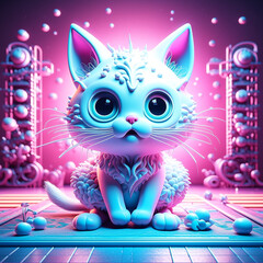 Robot cat in the studio, created with Generative AI technology