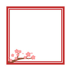 Red Japanese Frame Vector