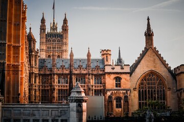 Fototapeta na wymiar Scenic view of the Houses of Parliament in London, England