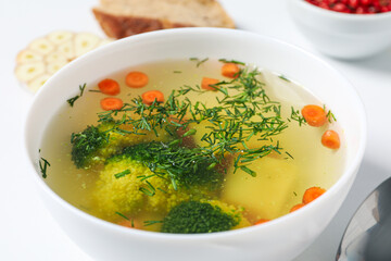 Vegetable soup, healthy nutrition and healthy lifestyle
