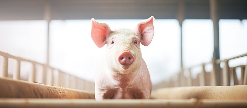 Modern pig farming includes pigs With copyspace for text