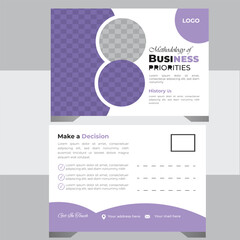 Professional  Business Postcard Design Template ,Trusted Color Combination Corporate Post Card Template.