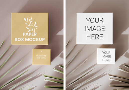 Paper Box Front View Mockups