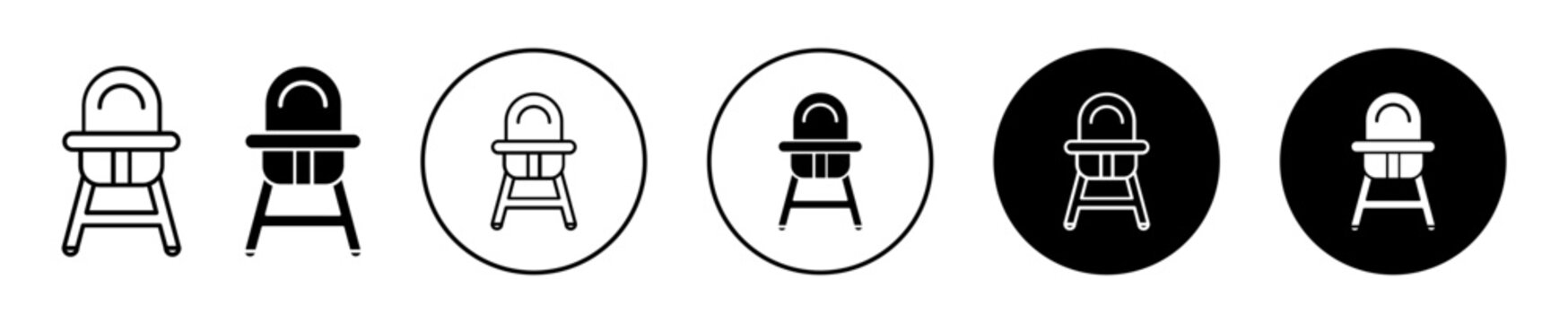 Baby chair icon. child carrier armchair toy symbol set. Toddler or kid sitter buggy stroller vector sign. baby seat stool or pushchair line logo. baby seat chair stroller icon