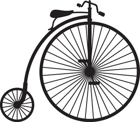 Penny - Farthing or High Wheel Bicycle. Vector Illustration.
