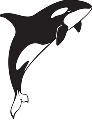 Killer Whale jumping. Orcinus Orca. Vector Illustration. © tribalium81