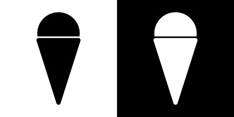 Ice cream line sign. Waffle cup ice cream illustration. Vector icon frozen dessert.