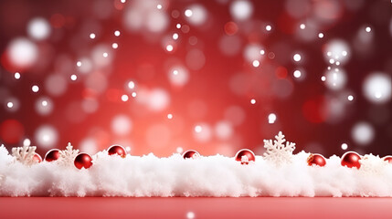 Fototapeta na wymiar red christmas background with snowflakes