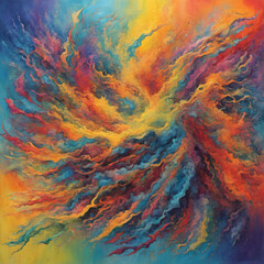 Many colors were painted until it became a beautiful abstract art