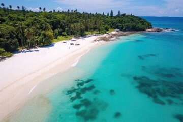 Aerial view tropical beach