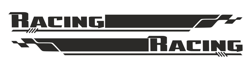 Car side sticker design. Vehicle vector Decal Stripes for the both parts template. Suitable for printing or cutting, Racing Rally Stripes, Auto Racing Stripes Stickers
