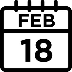 02-February - 18 Line Black Icon pictogram symbol visual illustration 