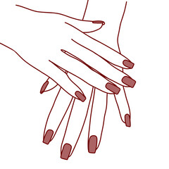 Obraz na płótnie Canvas hand with red manicure