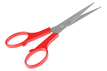 Stainless Steel Scissors with Acrylic Handle, 3D rendering isolated on transparent background