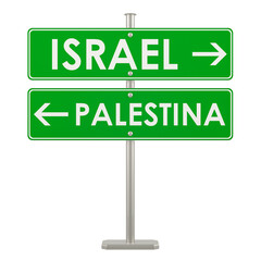 Israel and Palestine conflict concept, 3D rendering isolated on transparent background