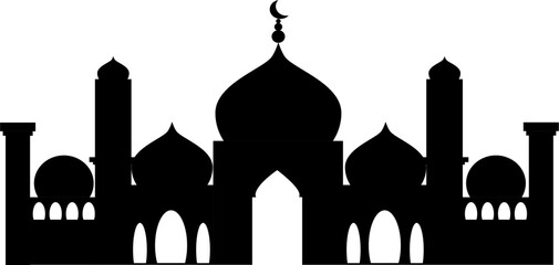 Sillhoutte mosque illustration