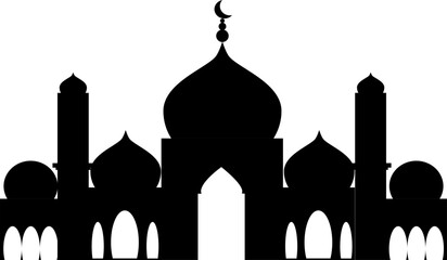 Sillhoutte mosque illustration