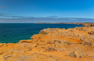 Cliffs in Sagres coast in Portugal