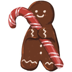Sweet Dessert for Christmas Holiday.  Vector Illustration about Christmas snacks on transparent background.