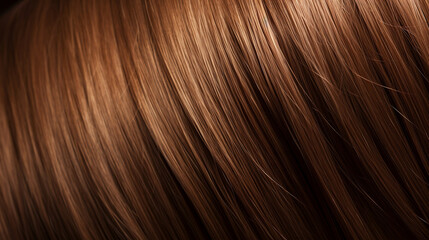 Naklejka premium Close up brown hair texture, macro photography, hair dye color
