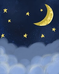 night sky with stars illustration