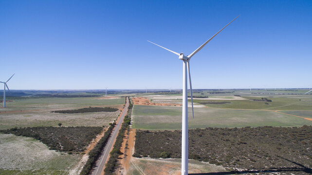 Views of the Wind Turbine Farm at Mumbida, in One of the Windiest Places on the West Coast of Australia.