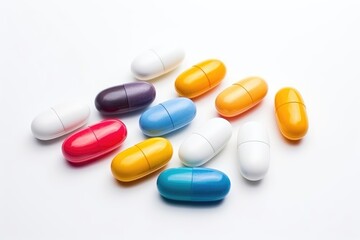 pharmaceuticals antibiotics, pills, medicine on white background