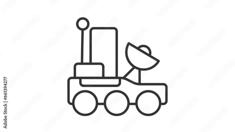 Poster collection of black icon animations representing space, hd video with transparent background, seamle
