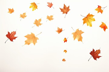 Floating Autumn Leaves: A Serene Dance of Seasonal Hues and Delicate Patterns. Generative AI