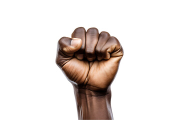 Black Male Fist Gesture Close-Up Isolated on Transparent or White Background, PNG