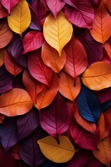 Fototapeta na wymiar Vibrant Autumn Leaf Tapestry: Nature's Colorful Transition Captured in Detail. Generative AI